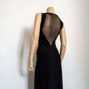 Black dress with mesh back