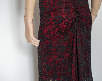 Lace skirt (with glitter) ruching style