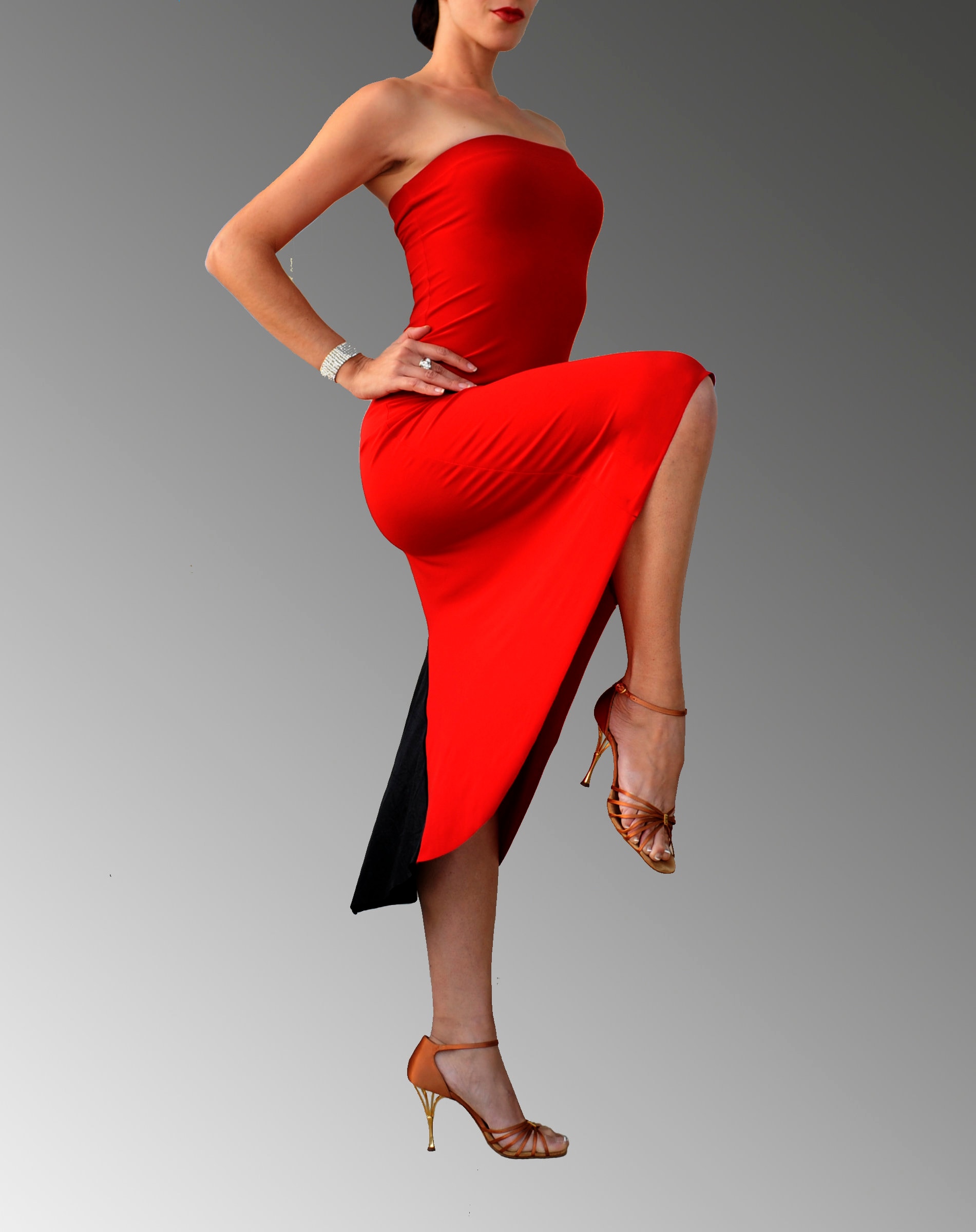 strapless Tango Dress with tale