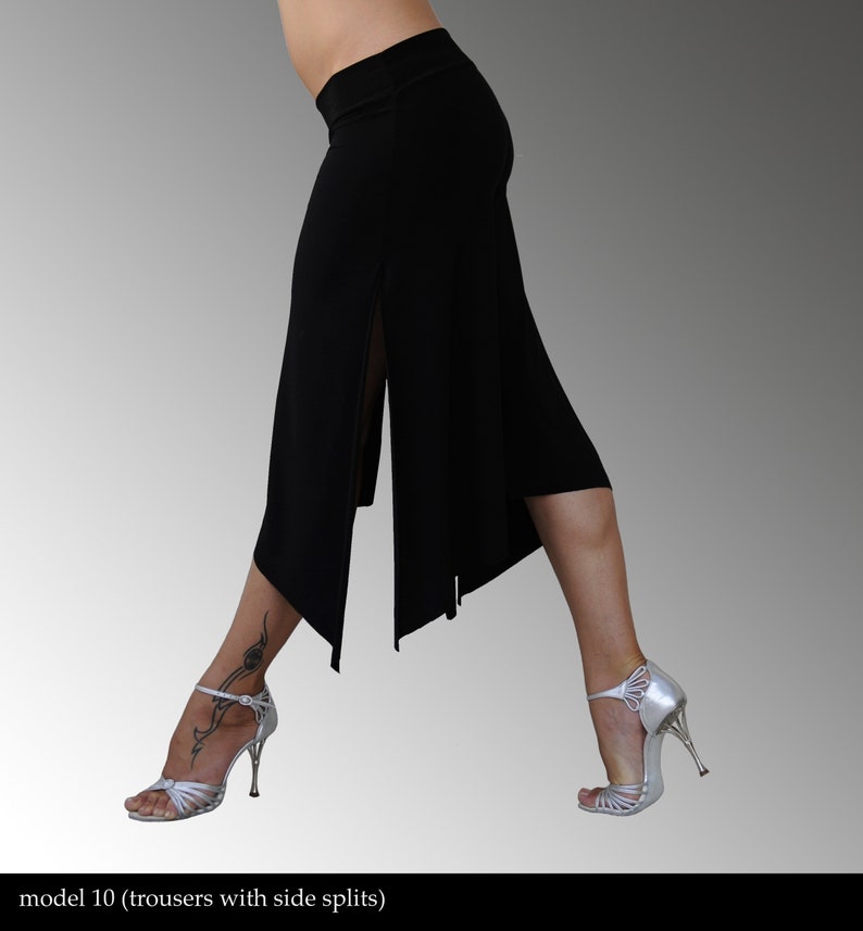 Tango trousers with slits on the side Black