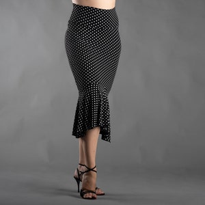 Polka dots tango skirt white, black and fucsia image 4