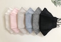Handmade Linen Face Masks w/ 5 Extra Filters - 3D Origami Mask w/ Nose Wire, Washable, Filter Pocket, Adjustable Ear Loops, Handmade in USA