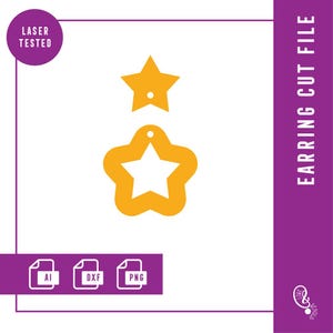 Zero Waste Stars Dangles - Laser Cut Ohrring Datei