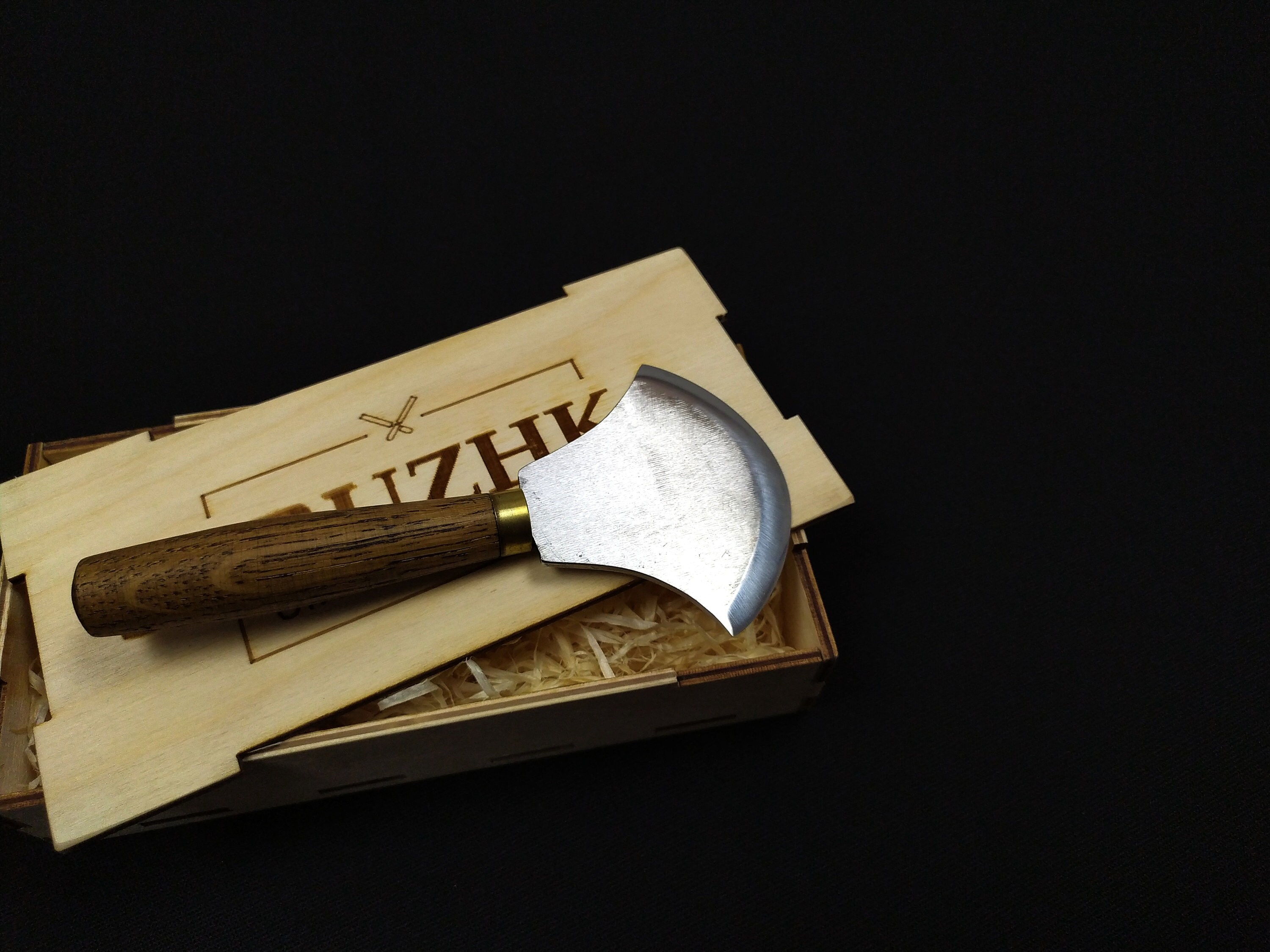 Leather half moon knife round head leather knife leather Etsy