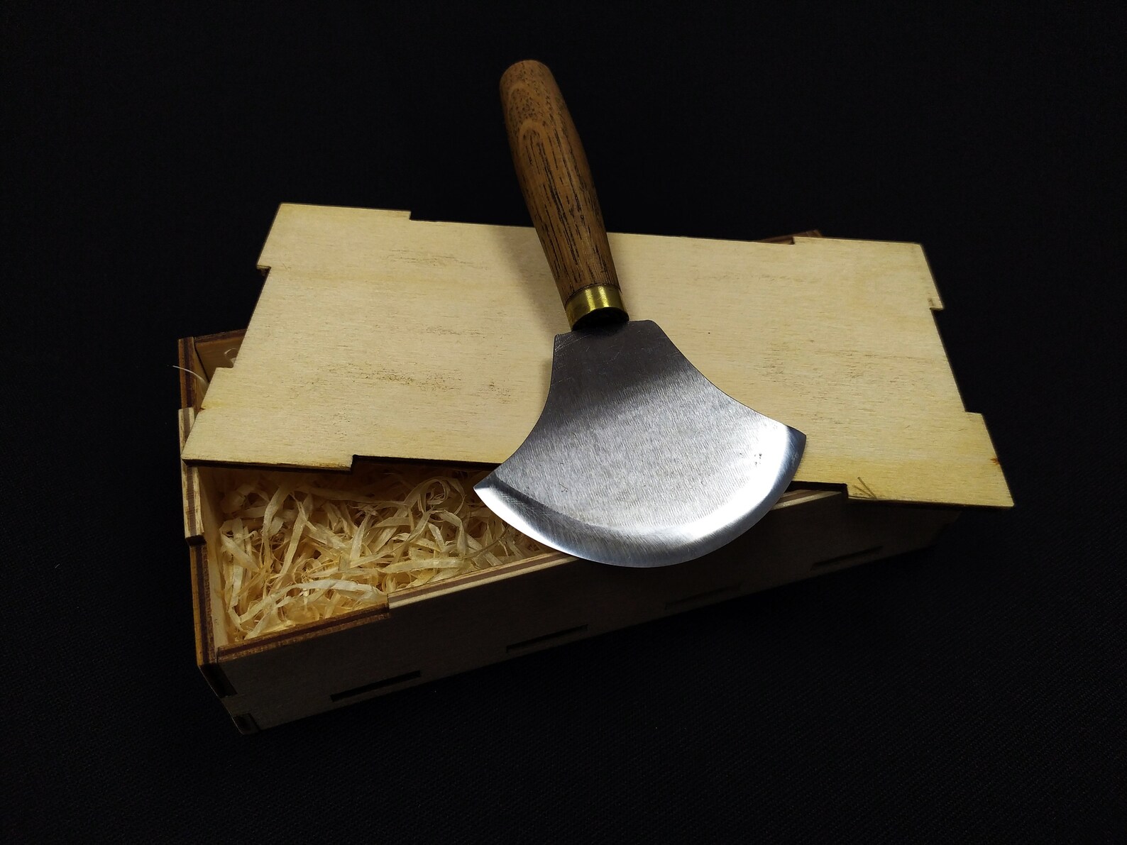 Leather half moon knife round head leather knife leather Etsy