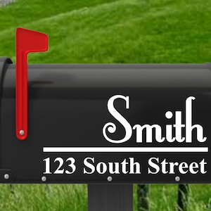 Mailbox Decals, Personalized Mailbox Decal, Last Name, Address Decal, Mailbox Numbers, Plastic Mailbox, Address, Last Name, Farmhouse Decal