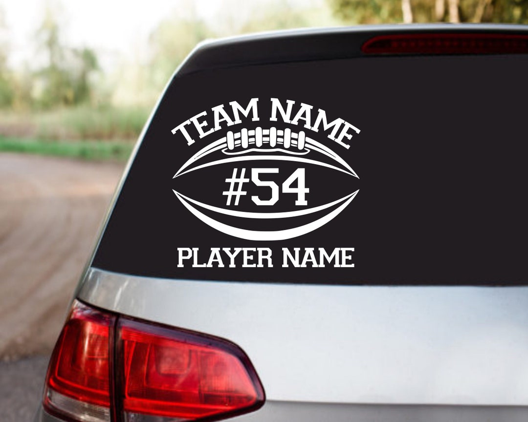 Football Window Decal Personalized Sports Team Decal Sticker Team Car