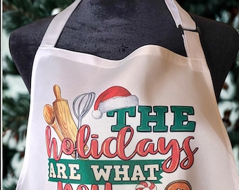 Delantal navideño, delantal navideño, las fiestas son lo que tú las horneas, delantal navideño de cocina, delantal navideño de cocina, delantal, delantal navideño, fiestas
