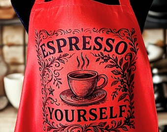 Delantal de cocina, Delantal de cocina para espresso, Delantal de café, Delantal de cocina, Delantal de cocina para adultos, Regalo de café