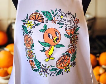 Delantal de pájaro naranja de Disney, delantal de cocina de pájaro naranja, delantal de Disney de pájaro naranja, delantal de cocina para adultos de pájaro naranja de Epcot, delantal de Disney