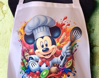 Delantal de Mickey Mouse de Disney, Delantal de cocina de Mickey Mouse de Disney, Delantal de Mickey Mouse de Disney, Delantal de cocina de Mickey Mouse de Disney, Delantal de chef Mickey, Delantal de regalo