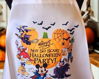 Delantal para adultos de Disney Mickey's Not So Scarey Halloween Party, delantal de Halloween de Disney, delantal de Halloween de Mickey Mouse, delantal de Halloween de Disney