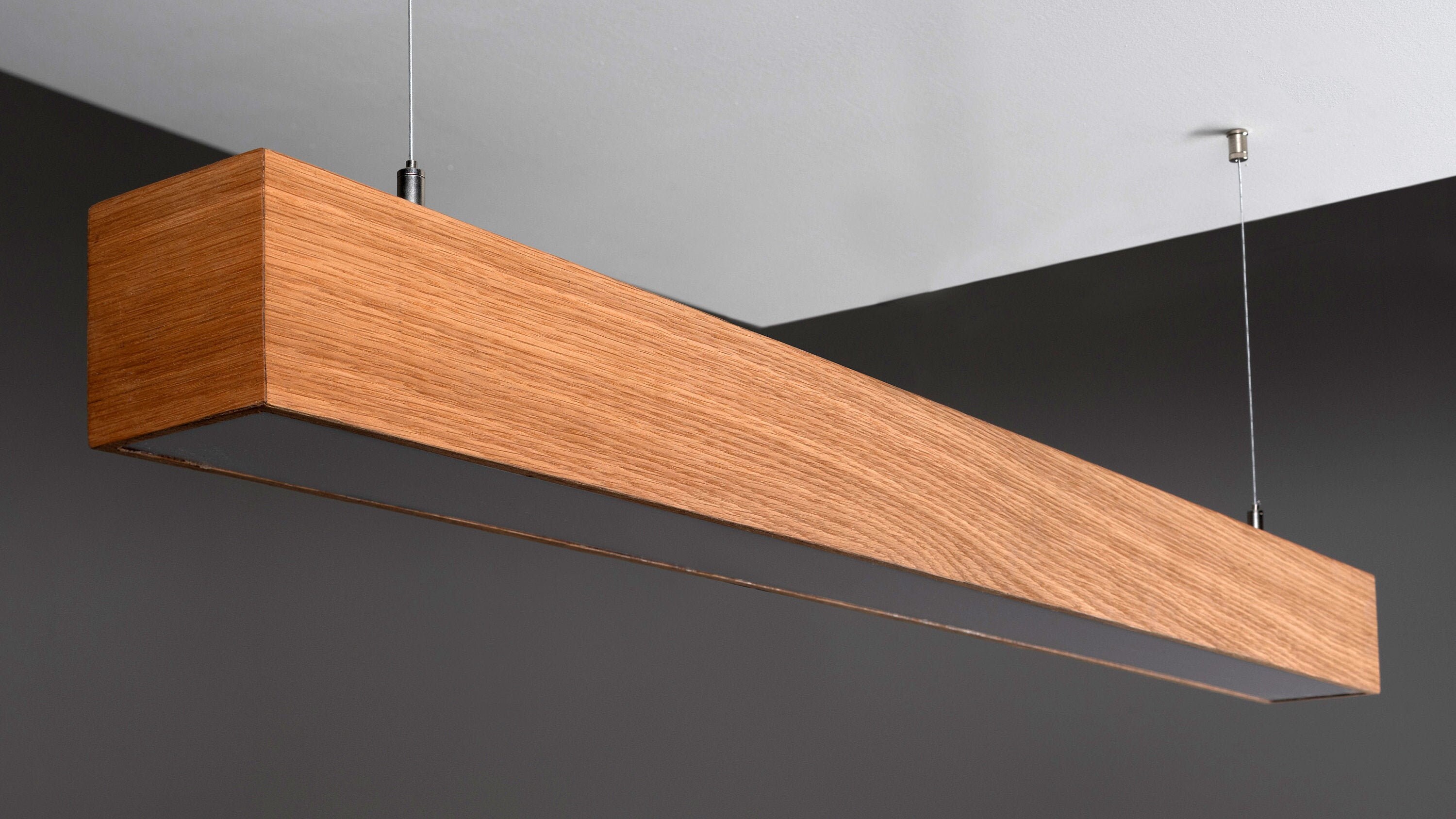 Wooden Pendant Linear Led Light Massive Luminaire Home & Etsy