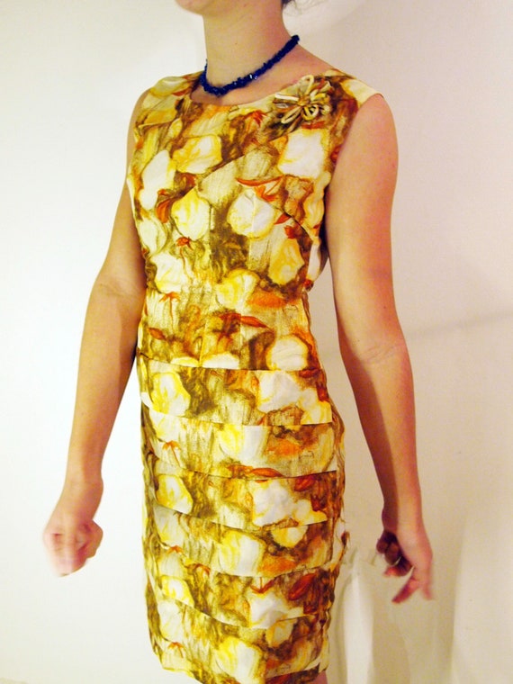 Vintage gorgeous handmade gold dress with layers. - image 1