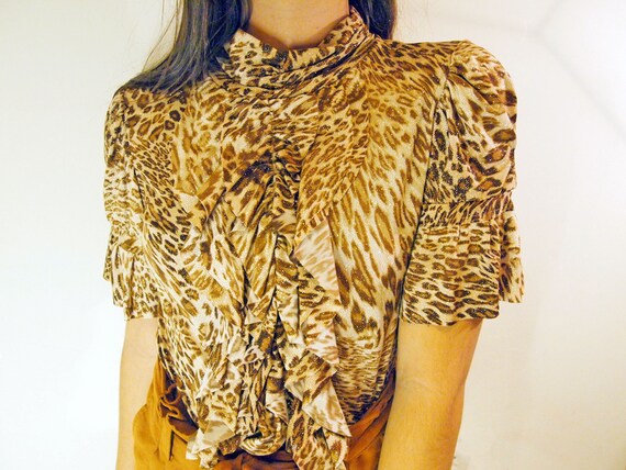 yellow leopard blouse