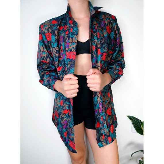 Vintage Floral Print Shirt / Vintage Floral Butto