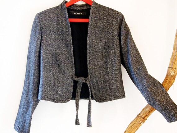 Vintage Unisex marbled Grey Pure Wool blazer.  si… - image 1