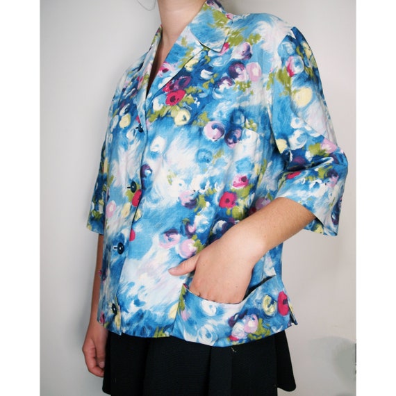 Vintage Floral Print Shirt / Vintage Floral Butto