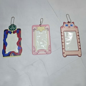 Porta-identidade Kawaii | Acessórios para cordão | Acessórios para bolsas Ita | Polvo de caixão de tubarão-baleia e filhote de palhaço | Suporte para cartão fotográfico | Foto do ídolo