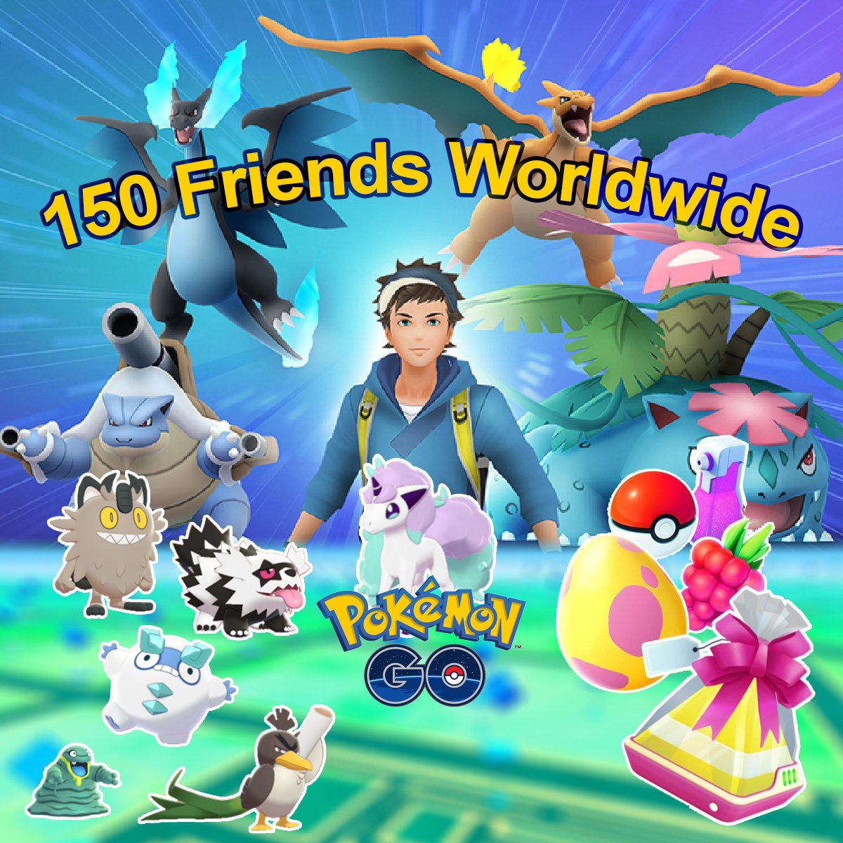 Pokemon Go 150 Friends Join Raids Daily Gifts (Instant Download