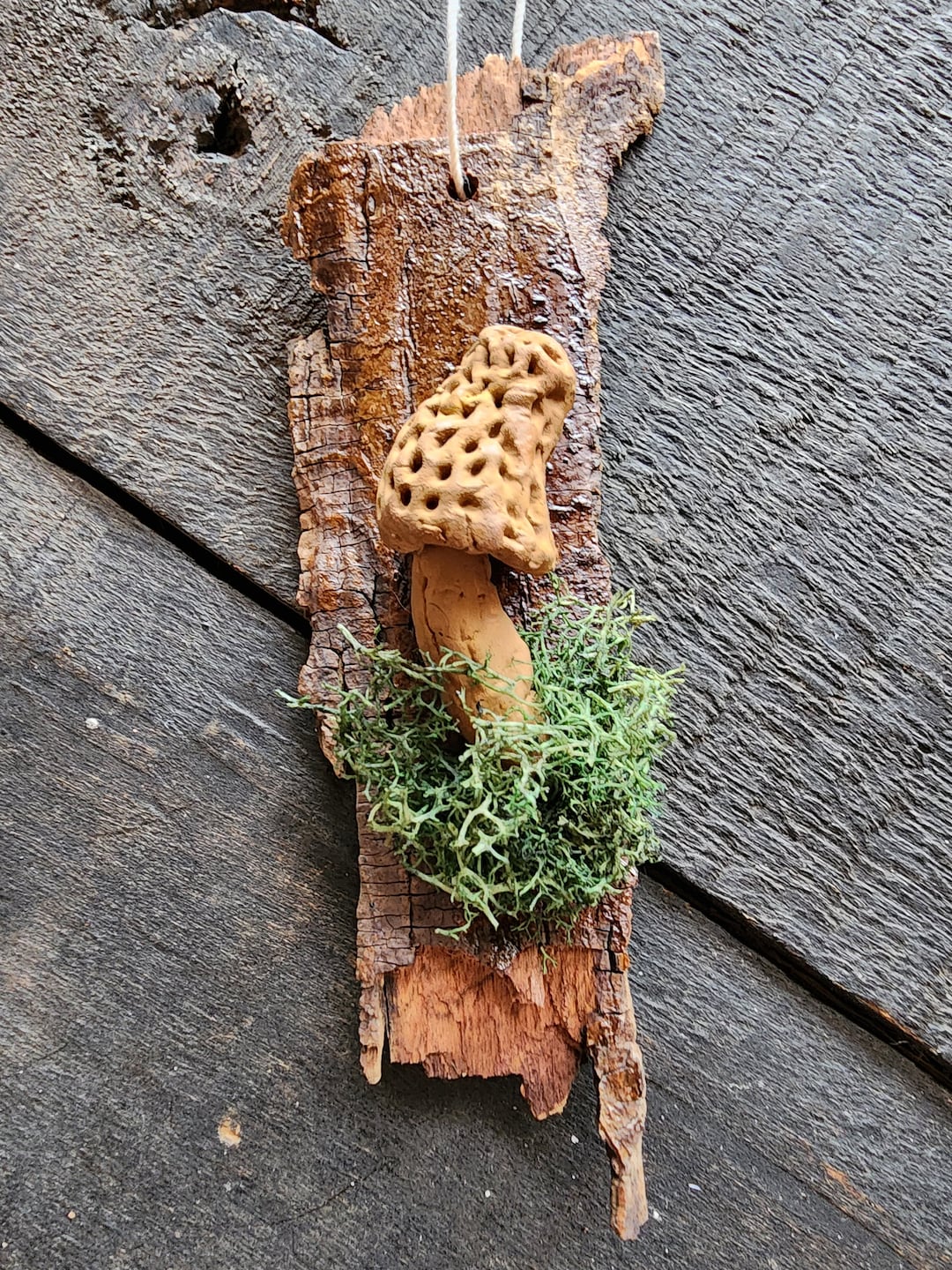 Adorable Morel Mushroom Rustic Handmade Ornament Etsy