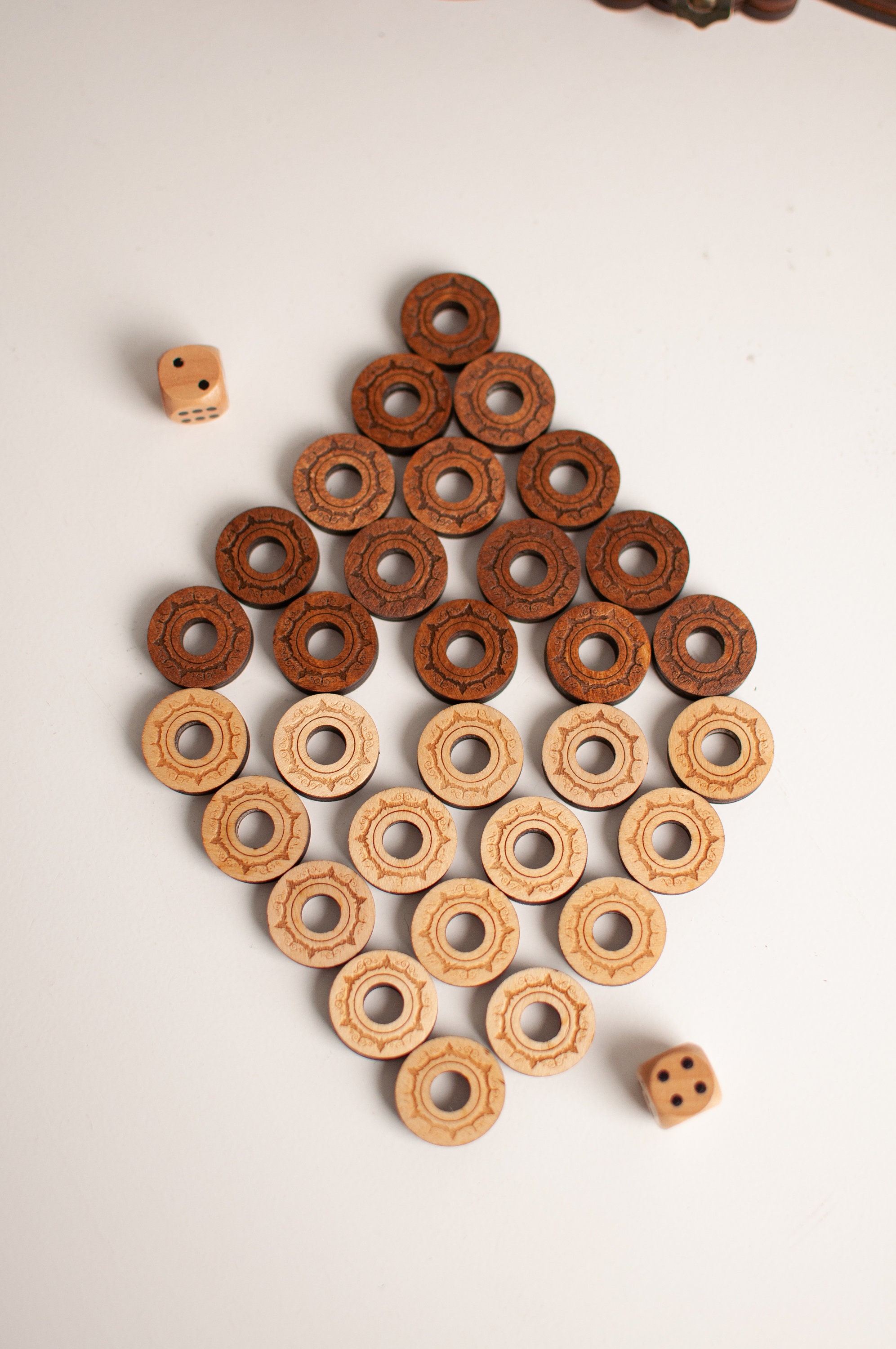 Backgammon Chip Set / Chip Set / Wooden Chips / 34 Chip Set/ Backgammon