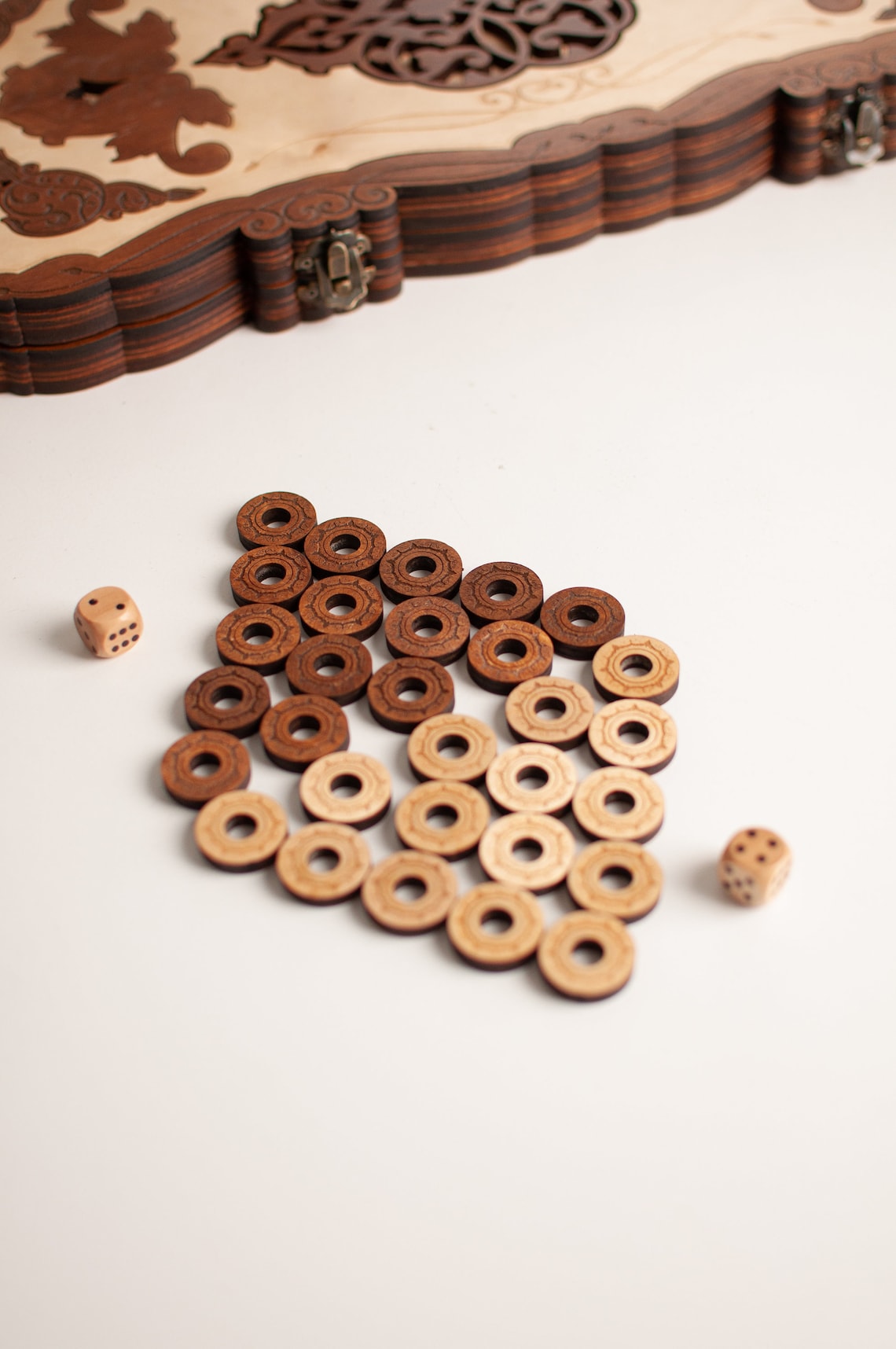 Backgammon Chip Set / Chip Set / Wooden Chips / 34 Chip Set/ Backgammon