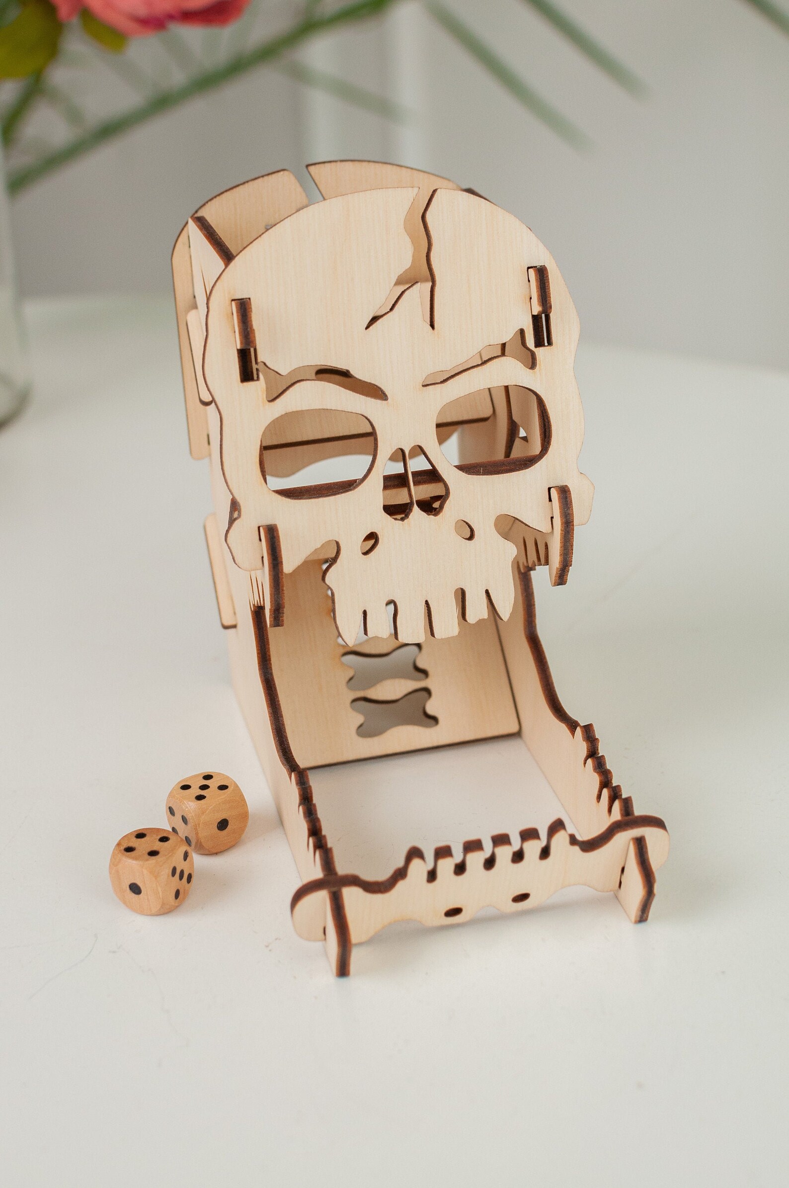 Dice Tower Skull Etsy