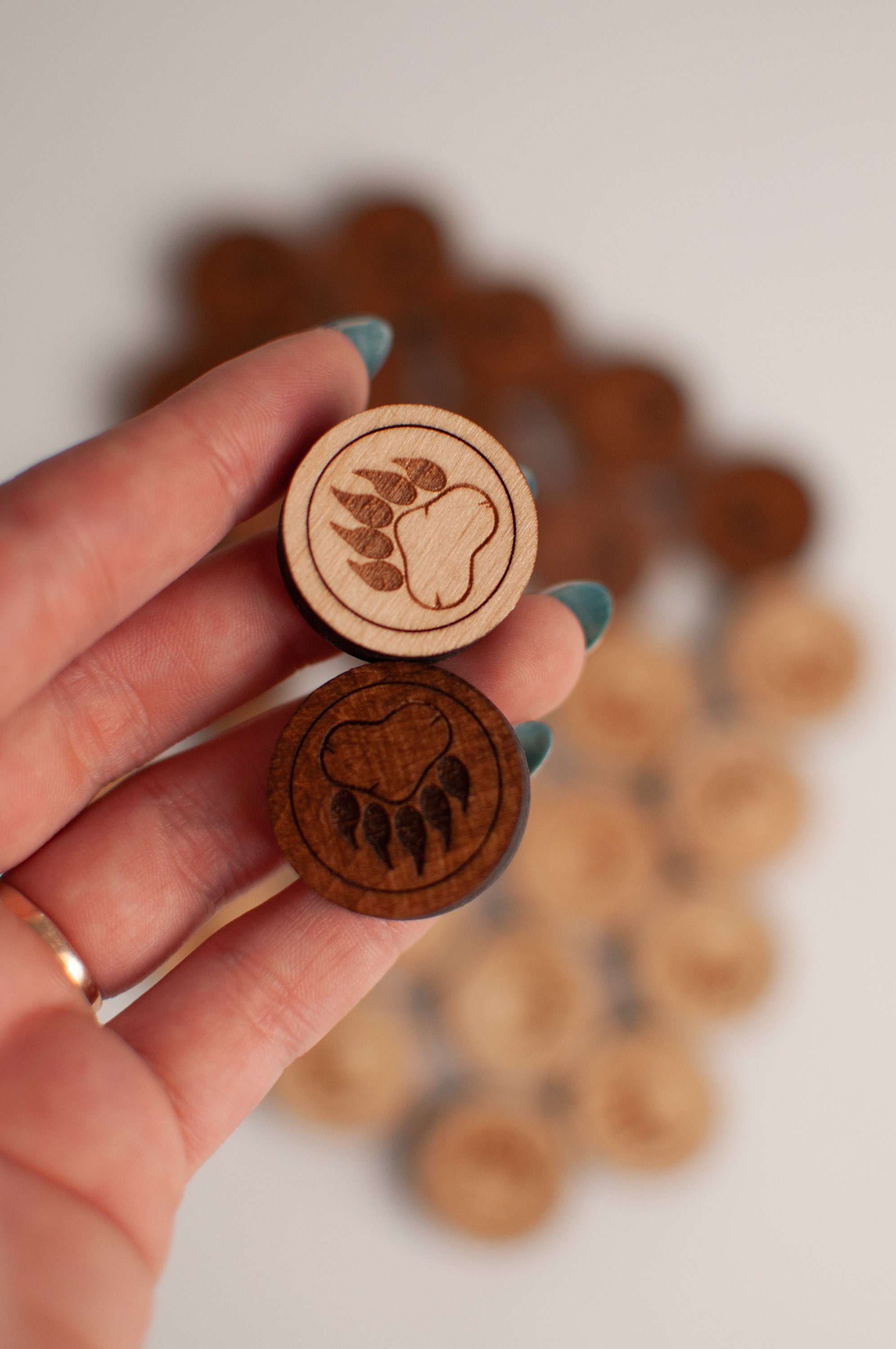 Backgammon Chip Set / Chip Set / Wooden Chips / 34 Chip Set/ Backgammon