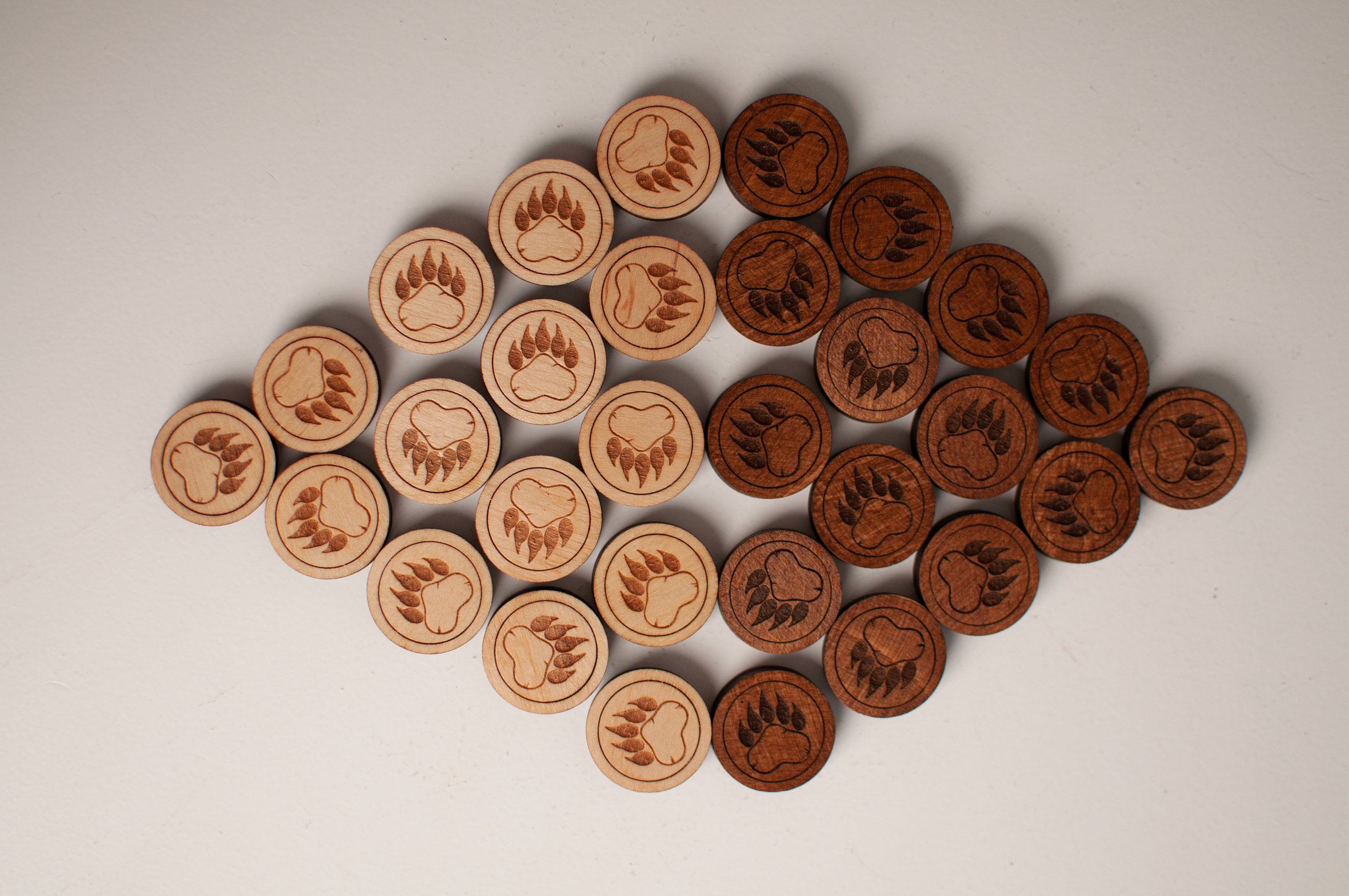 Backgammon Chip Set / Chip Set / Wooden Chips / 34 Chip Set/ Backgammon