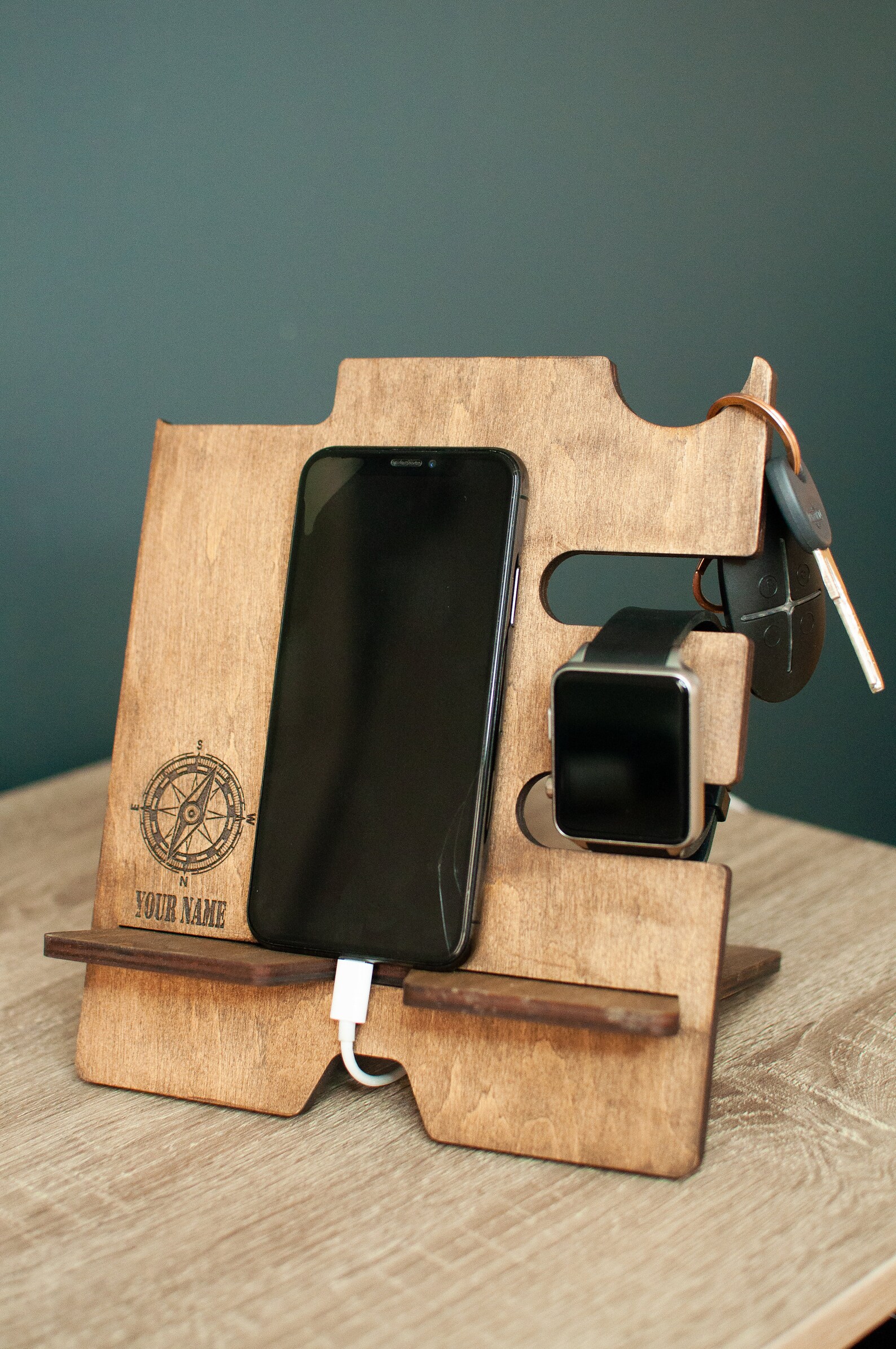 Wooden docking station Perfect for husband and dad Birthday Etsy