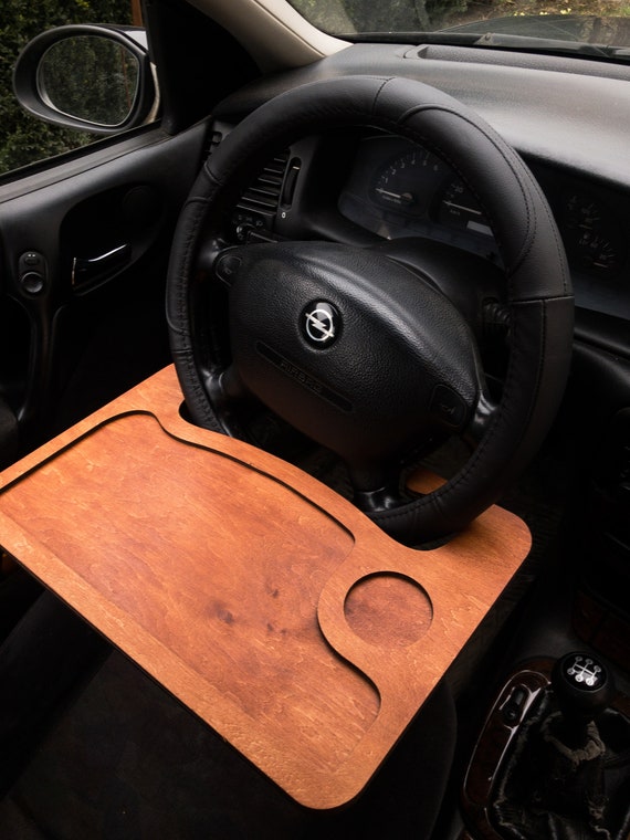 Plateau de voiture multifonctionnel pour la nourriture, support pour les  boissons, Table en bois dans la voiture, Table pour le volant pour la  nourriture, pour ordinateur portable. -  France