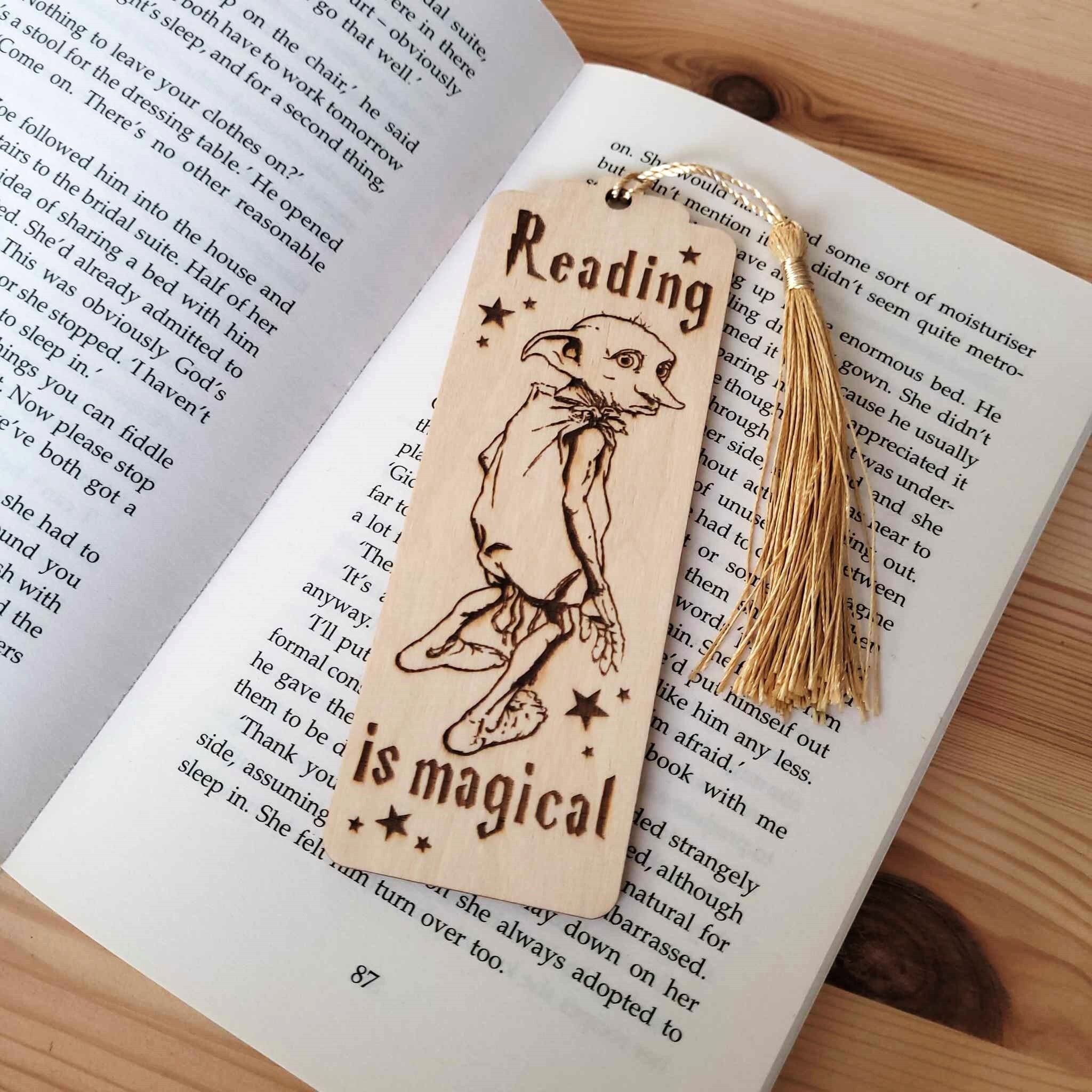 Harry Potter themed premium wooden engraved bookmarks set of 4, Fantasy  collection