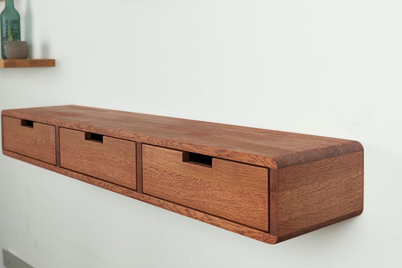 Floating Console Table With Three Drawers entryway Table Etsy