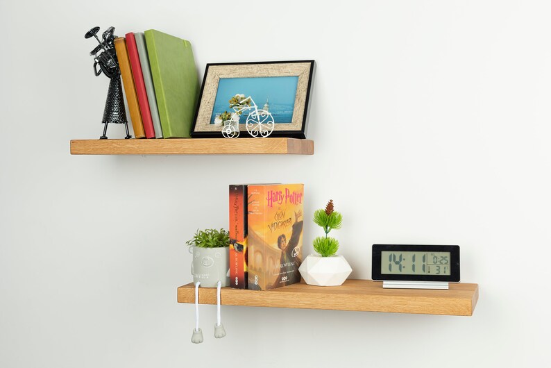 Custom Floating Shelvesmodern Wooden Floating Shelves Solid Etsy