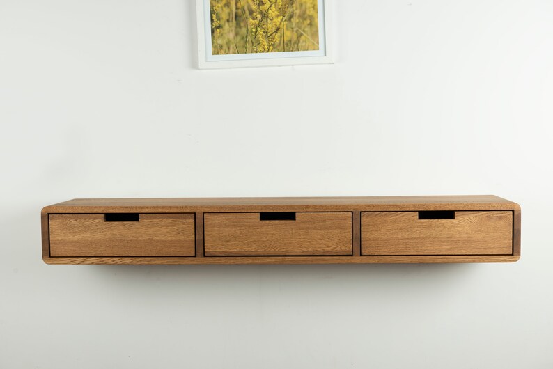 Floating Console Table With Three Drawers entryway Table Etsy