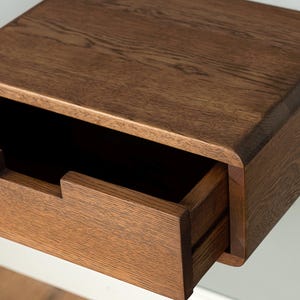 Floating Nightstand With Drawer in Solid Oak – Modern Wall Hung Bedside ...
