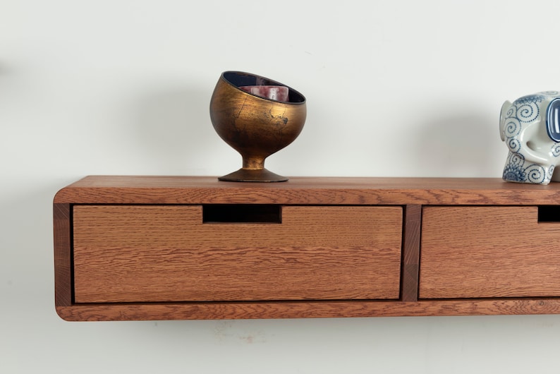 Floating Console Table With Three Drawers entryway Table Etsy