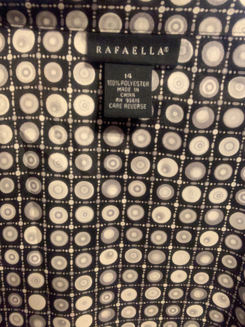 Rafaella black and grey poly button up