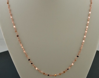 10K Rose Gold | 16"-24" Inch Marine Link Chain Necklace | Free Domestic Shipping  | Made in Italy | Gift Box Included