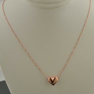 10K roségouden ketting | HANGERKETTING GEPOFTE HART | 18&quot; inch | Gratis binnenlandse verzending | Inclusief geschenkverpakking