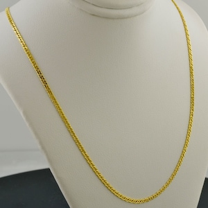 14K Yellow Gold | 18&quot;--26&quot; Inch | 2.0mm | DOUBLE CURB LINK Pendant Necklace | Free Domestic Shipping | Gift Box Included