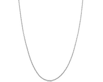 10K Weißgold | 0.9 MM Lite Rope-Link-Anhänger-Ketten-Halskette | Lite Gewicht 16 "-24" Zoll | Kostenloser Versand 1-Tag | Geschenkbox inklusive