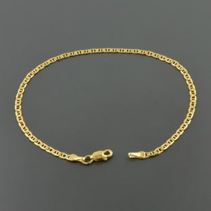 18K YELLOW GOLD | 2.4MM Wide | Mariner Link 7.5 inch BRACELET | Real Gold | Lobster Clasp | Free Shipping 1 Day | Gift Box Included