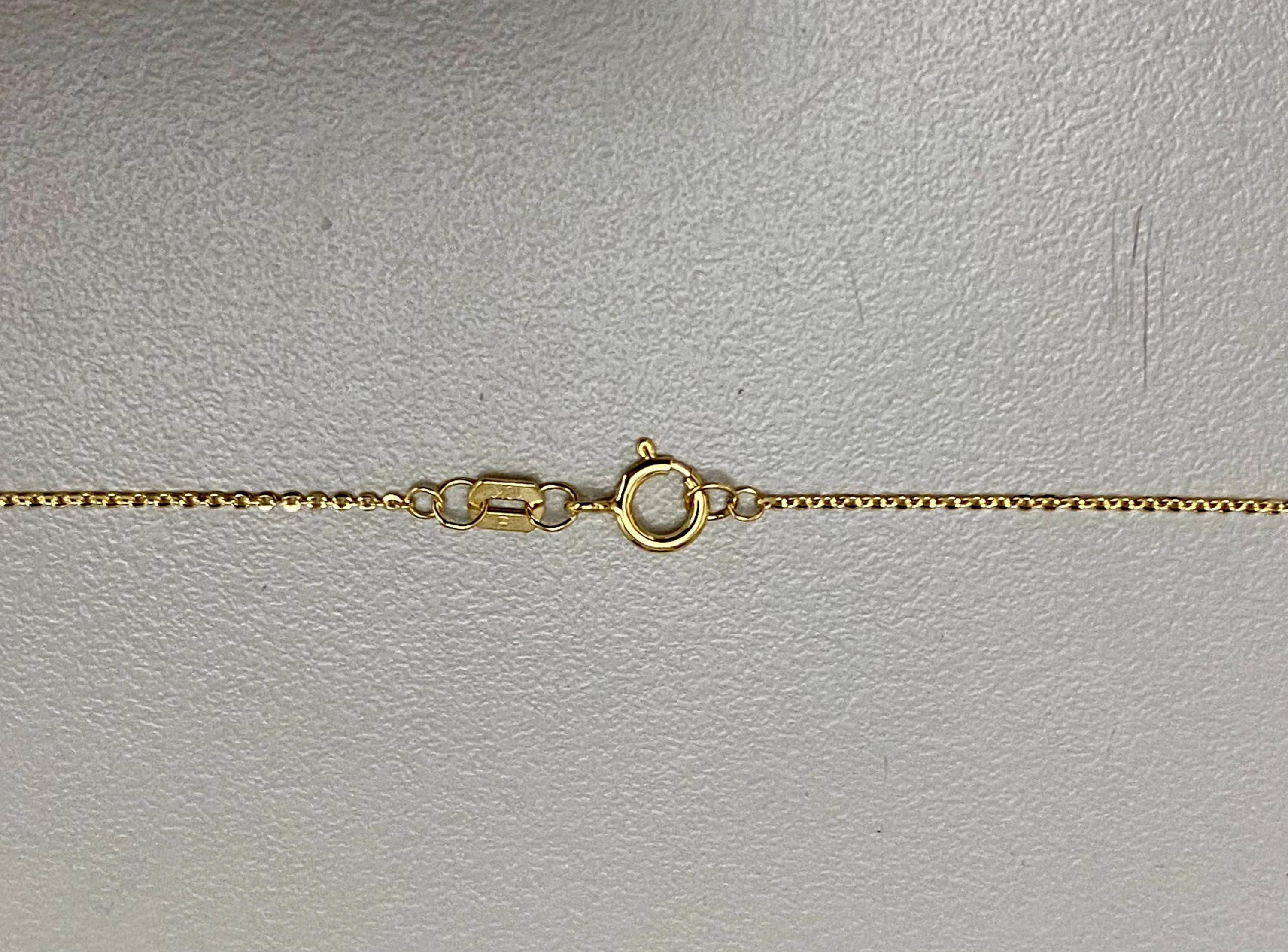 10K Flat Cable Link W/5 Clover Flower Stations Necklace