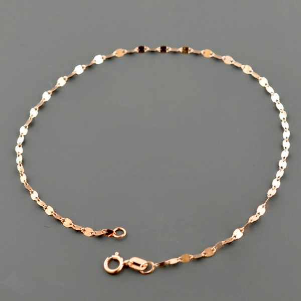 10K ROSE GOLD | 1.9MM Wide | Polished Marine Link 7.5 inch BRACELET | Spring Ring Clasp | Free Shipping 1Day | Gift Box Included