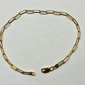 14K YELLOW GOLD Paper Clip 7.5 Inch Bracelet | 2.5MM Wide | Lobster Clasp | Free Domestic Shipping 1Day | Gift Box Included