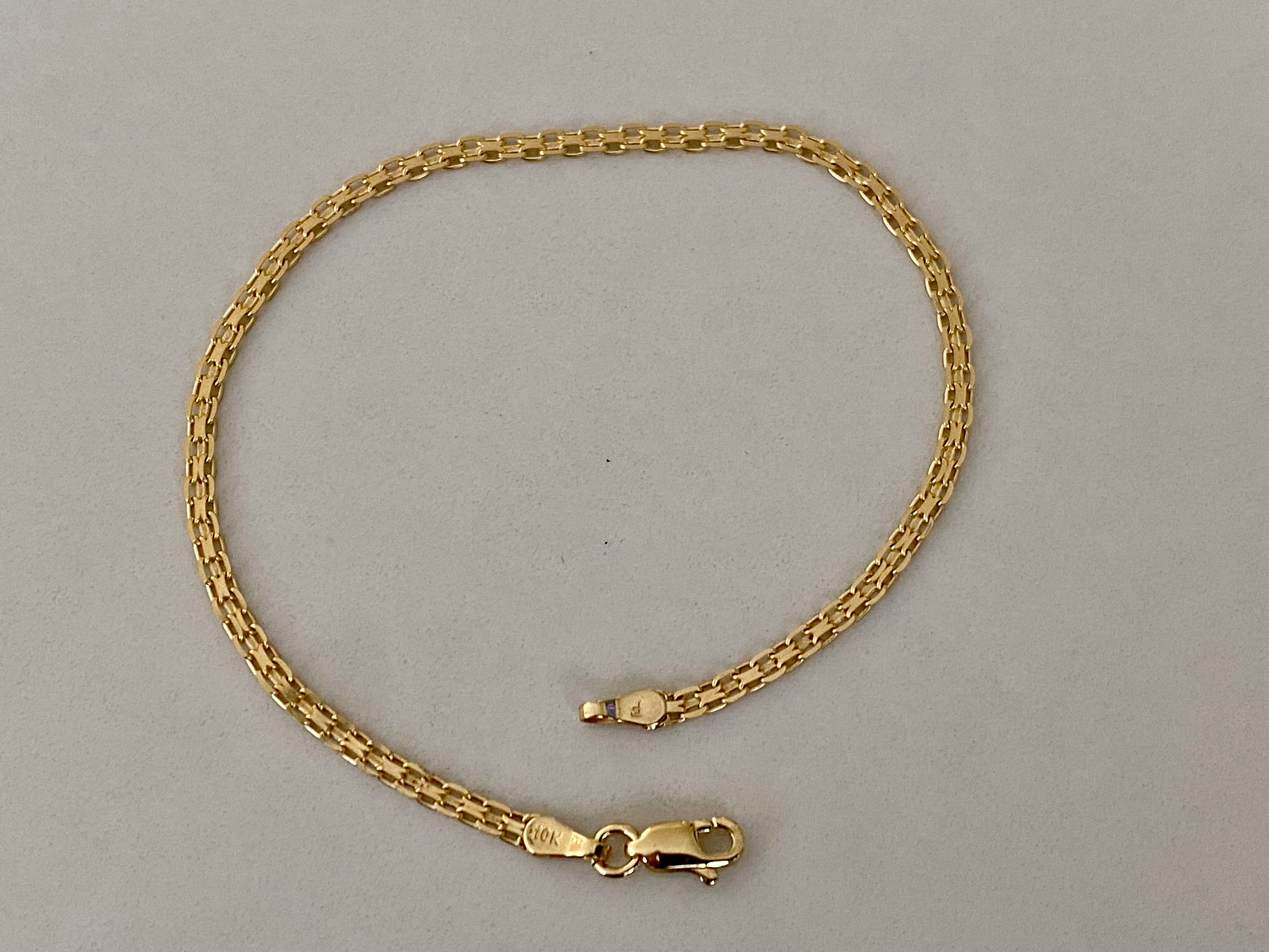 10K YELLOW GOLD BRACELET | 2.1MM Wide | 2 Row Bismark Link 10K YELLOW GOLD BRACELET | 2.1MM Wide | 2 Row Bismark Link