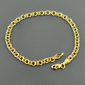 14K Yellow Gold 7.25 Inch CHARM BRACELET | 4.0MM Wide | Lobster Clasp | Free Domestic Shipping | Free Gift Box Included