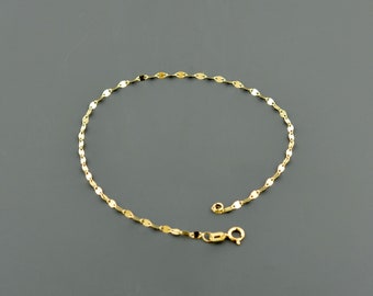 10K YELLOW GOLD | 1.9MM Wide | Polished Marine Link 7.5 inch BRACELET | Spring Ring Clasp | Free Domestic Shipping | Gift Box Included